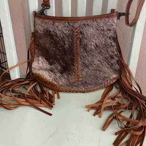 Myra bag hair on cowhide crossbody bag